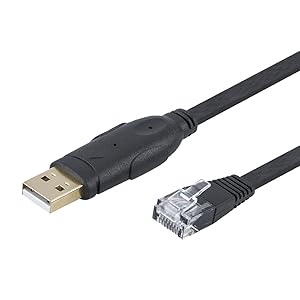 CableCreation USB Console Cable 6 FT USB to RJ45 Serial Adapter Compatible Router/Switch of Cisco, NETGEAR, TP-Link, Linksys, Windows, Linux System, Black