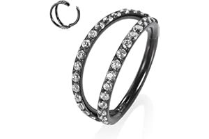 FUNLMO 316L Surgical Steel Nose Ring Hoop Septum Ring Conch Piercing Jewelry Cartilage Daith Helix Tragus Rook Lobe Earring Triple/Double Nose Lip Ring 20G 18G 16G