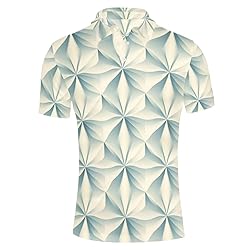 HUGS IDEA Geometric Pattern Mens Golf Shirt for