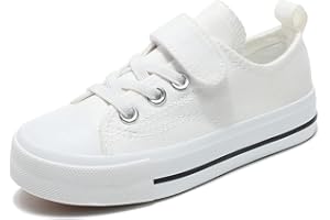 Zoroadke Toddler Boys and Girls Sneakers Low Top Adjustable Strap Canvas Shoes for Kids
