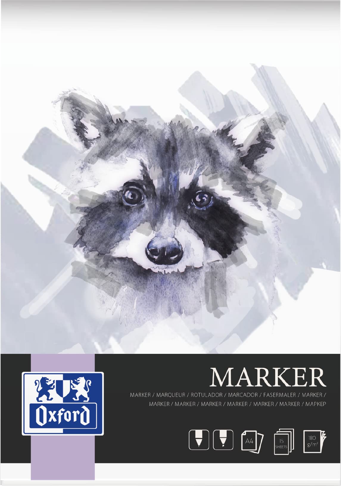 Oxford Marker pad A4, 15 Sheets, 180 g, Shortened