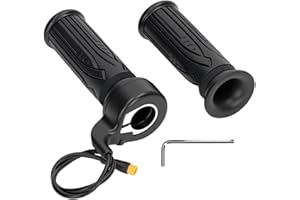 SWRXEarn EBike Full Twist Throttle, 3 Pin EBike Throttle Grip with Waterproof Joint, 12-72V Right Hand Throttle for Electric Bike Electric Scooter or Electric Bicycle Conversion for 22.2mm Handlebar
