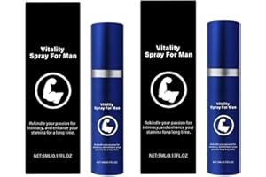 Vitality Men's Enhancement Spray, Premium Intimate Wellness Formula, 5ml/0.17fl.oz, Blue Metal Canister, Extended Duration Su