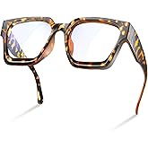 livho Oversized Eyewear Frame for Woman and Men - Rectangle Fashion Glasses for Computer, Chic Preppy Frame