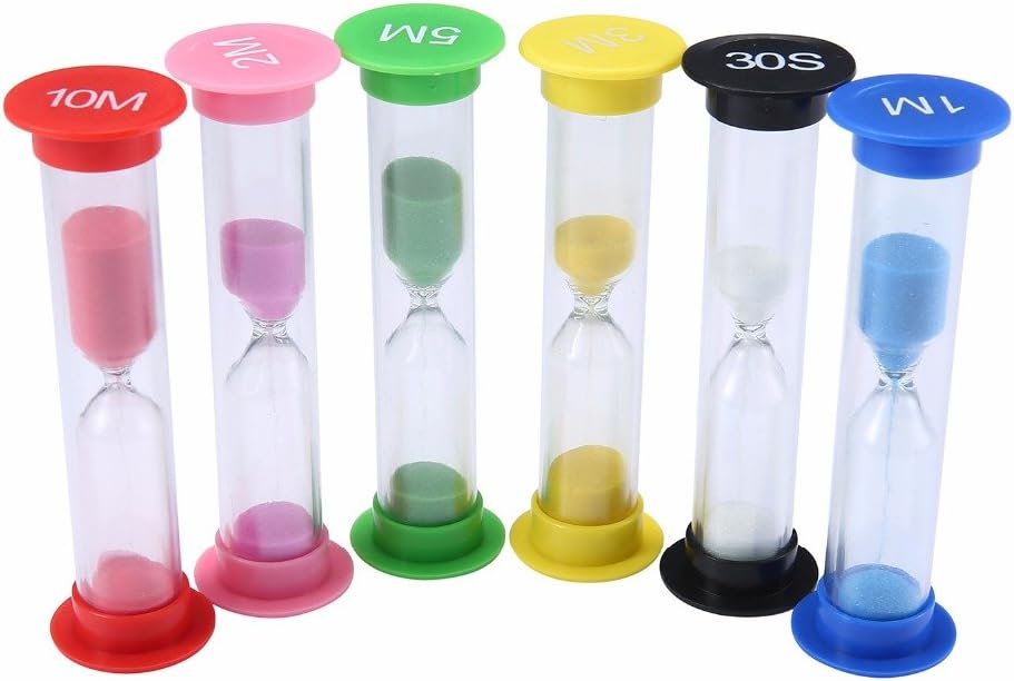 6 Colors Sand Timer Hourglass Sandglass Sand Clock Egg Timer 30sec 1min