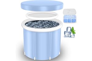 Hlonly Ice Bath Tub, XL Large Oval Cold Plunge Tub for Athletes, Portable Ice Bathtub for Recovery, Silicone Ice Cube Molds for Home Indoor(Ice Blue)