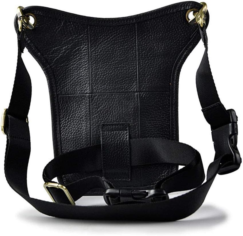 Xieben Leather Drop Leg Bag for Men Women Motorcycle Bike Riding Cycling Multi-Purpose Thigh Waist Fanny Pack Bum Pocket Hiking Sports Camping Travel Pouch Black - Image 4