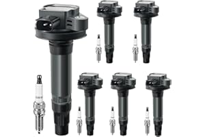 ZYFZZDS 6-Pack Ignition Coil & Platinum Spark Plugs Set Compatible with Ford Edge/Taurus/Flex 3.5L 3.7L V6 (2007-2016) & Lincoln MKX/MKZ/MKT - Direct Fit, High Performance, OE Numbers UF553 5019