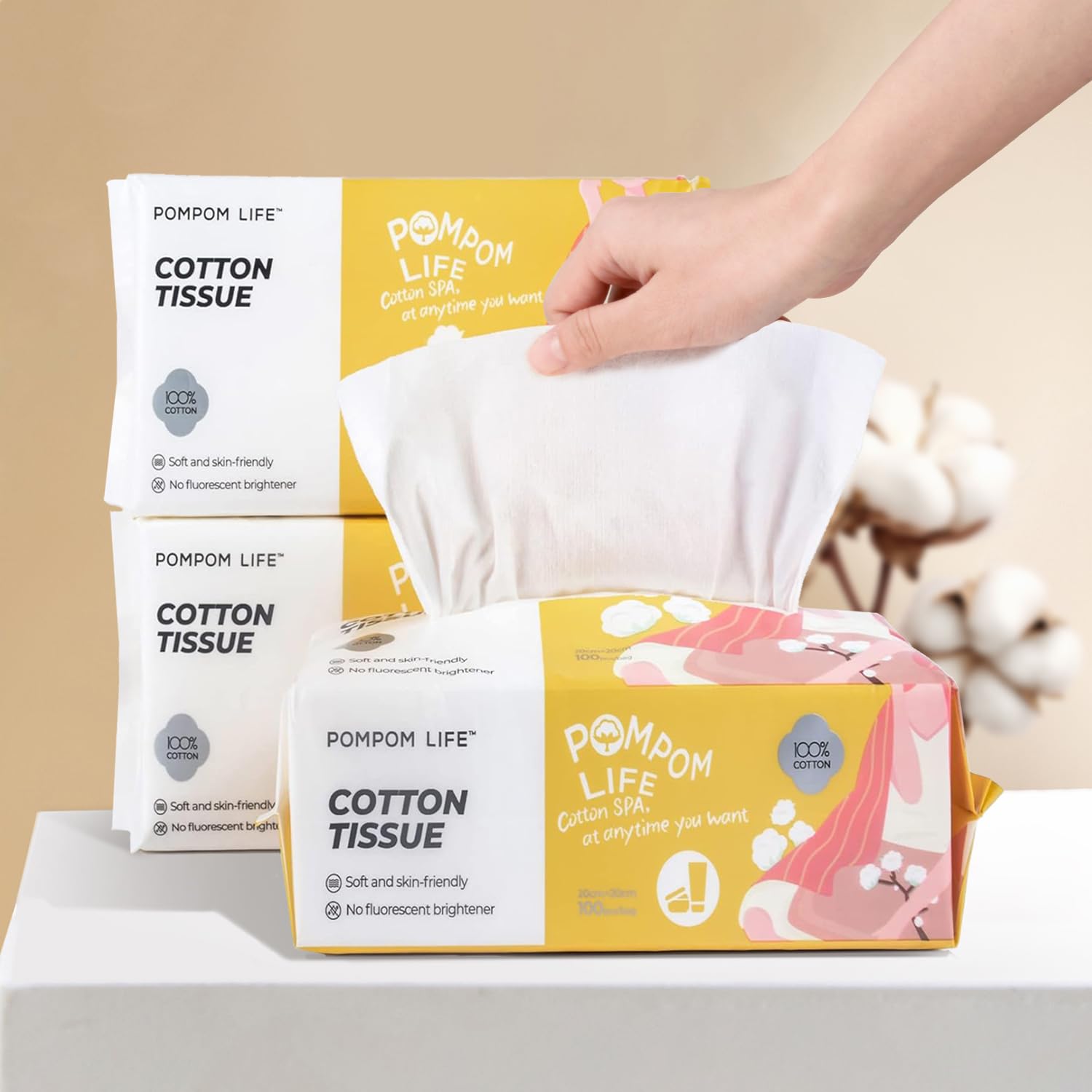 Disposable Face Towel, 7.9"X7.9"Clean Face Towelettes for Washing Face, 100% Cotton Soft Dry Wipe, Biodegradable Face Towels & Facial Tissuel Travel Size for Cleaning,Makeup Removal