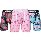 PSD Underwear Mens Boxer Briefs - Tropical, Standard Length Pack & Singles, Soft & Breathable Boxer Briefs for Men