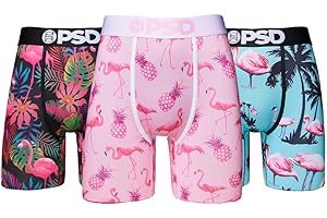 PSD Underwear Mens Boxer Briefs - Tropical, Standard Length Pack & Singles, Soft & Breathable Boxer Briefs for Men