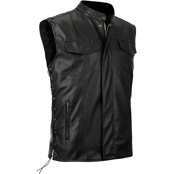 Amazon.com: Men's Multi Pocket Rivet Leather Work Vest