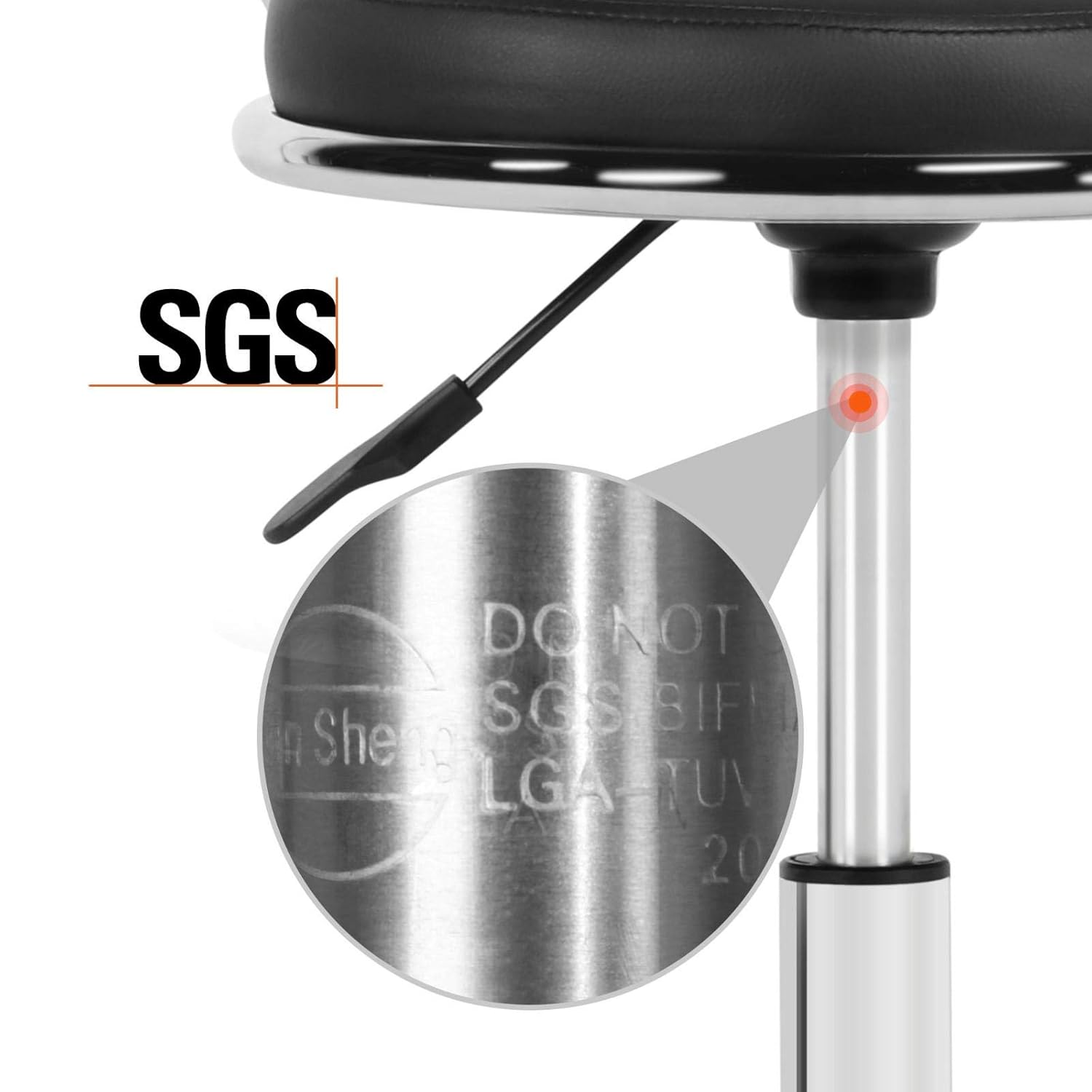 Yaheetech Hydraulic Rolling Swivel Salon Stool Chair Height Adjustable Home Spa Massage Manicure Facial Stool with Backrest and Wheels,Black: Beauty