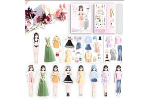 Zezzo Magnetic Dress Up Baby,Paper Dolls Playset, Doll Dress for Woman Vintage for Girls Ages 8-12 (A1)