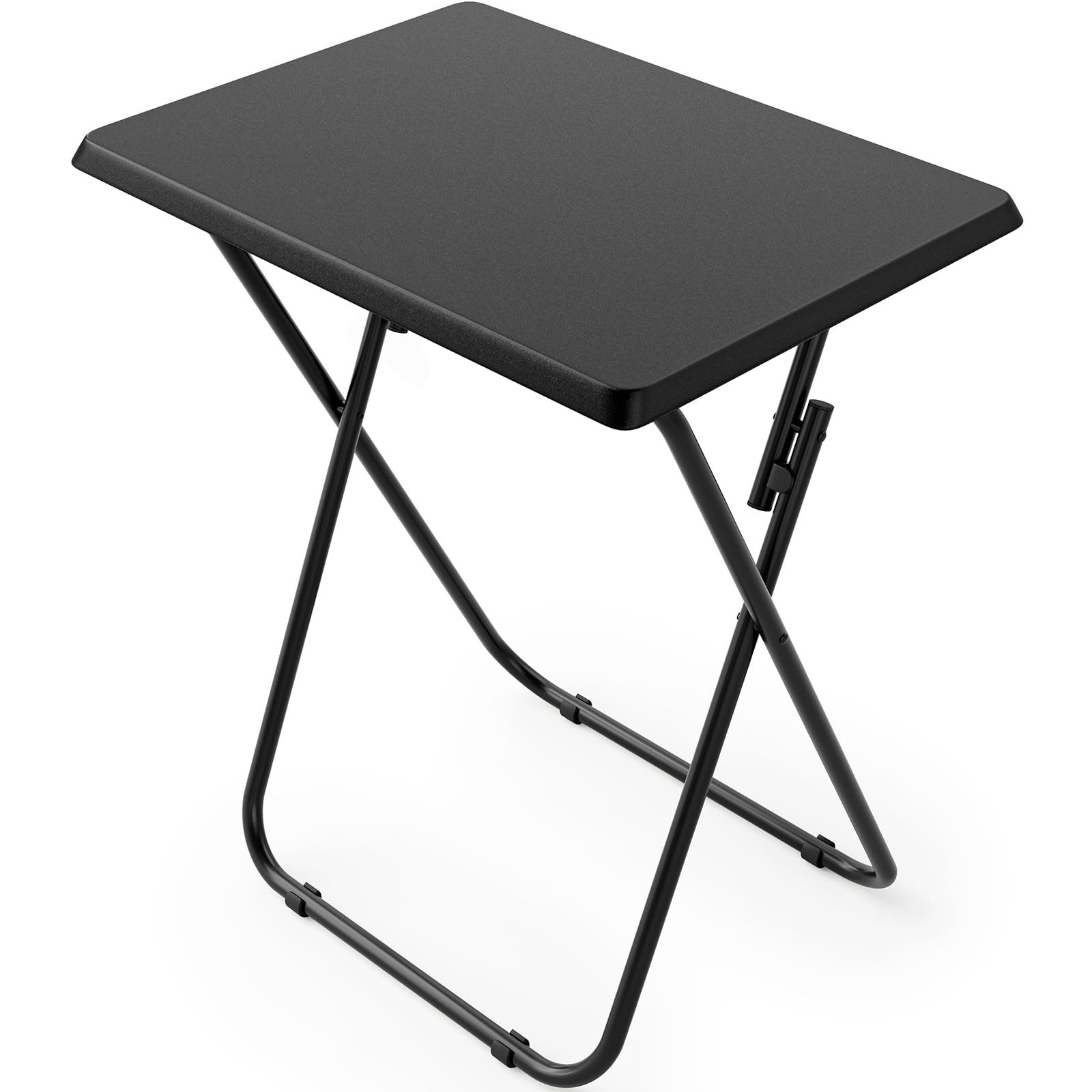 Photo 1 of *Chipped underside corners* HUANUO Folding TV Tray Table -Stable Tray Table with No Assembly Required, TV Dinner Tray for Eating, Foldable Snack Tables for Bed & Sofa (Black)