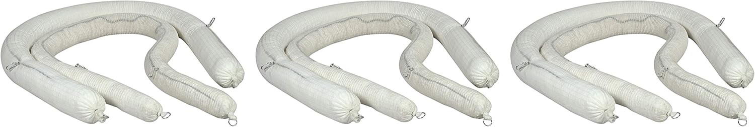 ESP 4WBOOM510 Poly-Cellulose Oil Only Super Absorbent Boom, 26 Gallon Absorbency, 5" Diameter x 10' Length, White (Case of 4): Industrial & Scientific
