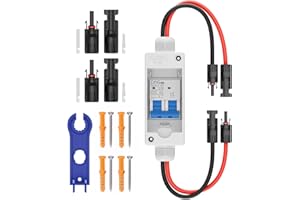 Solar Panel Disconnect Switch, CGELE 50 Amp DC 500V Breaker Box PV Disconnect Switch Miniature Circuit Breaker with IP65 Waterproof Box