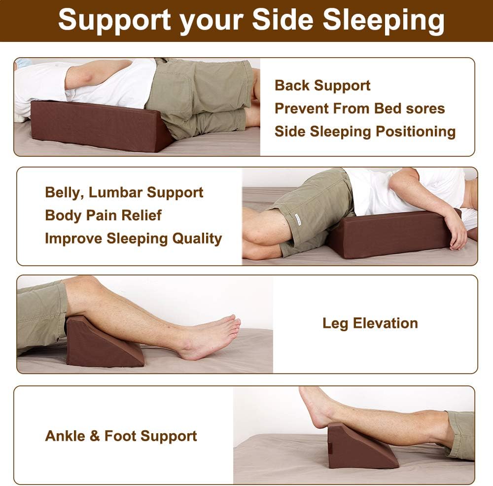 Wedge Pillow for Sleeping Side Body Positioner Bed Wedge Foam Positioning for Back Pain Triangle Adults Acid Reflux Angled Snoring 30 Degree After Surgery Medical Support Slanted Bed Sore Bolster: Kitchen & Dining
