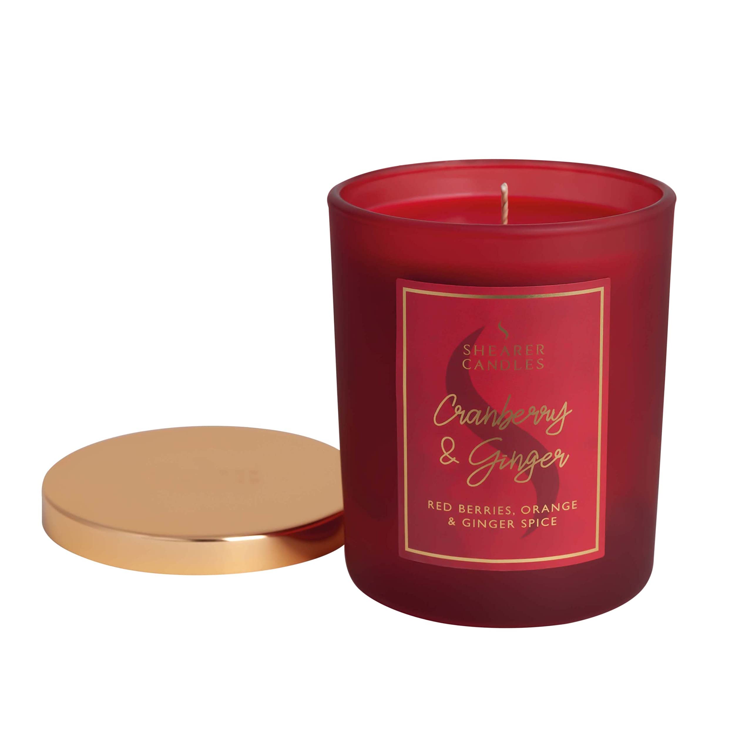 Shearer Candles Scented Candle | Cranberry & Ginger Scented Jar Candle with Gold Lid | Long Burning Candles: up to 30 Hours for Women