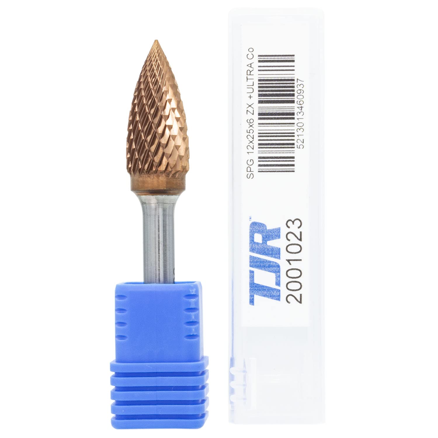 Carbide Burr with coating ULTRA Co, 12mm (metric) diameter with 6mm metric shank, SPG 1225.06 cut ZX (special with chip breaker) TJR — image 1