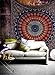 Queen Hippie Bohemian Psychedelic Peacock Mandala Wall Hanging Floral Tapestry Psychedelic Cotton Intricate Floral Designs Indian Traditional Bedspread Magical Thinking Large Tapestry