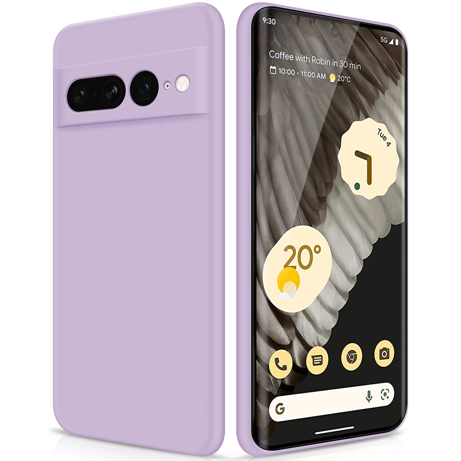 GiiYoon Case Compatible with Google Pixel 7 Pro, Silky-Soft Touch Full-Body Protective Phone Silicone Case, Shockproof Cover with Microfiber Lining, Purple — image 1