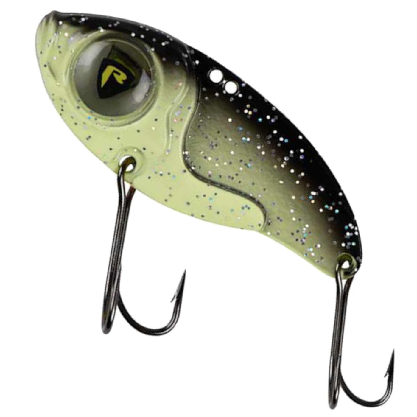 Fox Rage Big Eye Blade Spinning Bait, Colour: UV Black and Gold, Length / Weight: 4 cm / 8 g