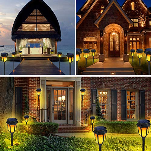 Solar Torch Light with Flickering Flame,ALOVECO 3-in-1 Solar Lights Outdoor Waterproof Solar Flame Lights Landscape Decoration Lighting LED Garden Lights Auto On/Off Torches Light for Patio,Yard-2PACK - Thumbnail 6