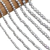 Natural Pearl Beads Irregular Shape Dyed Grey Freshwater Pearl for Women Jewelry Making 6-7mm