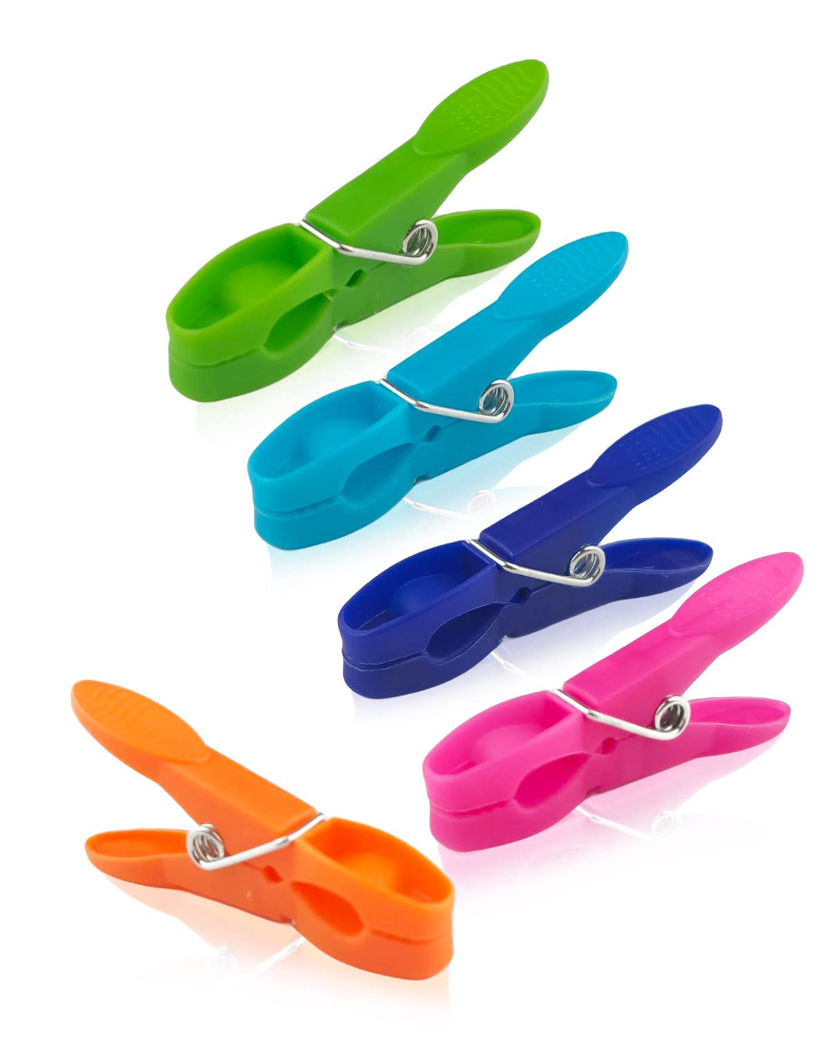 Vidence Clothes Pegs, 50 Pcs Durable Clothes Pegs for Washing Line with 5 Colors, Non-Slip Laundry Pegs with Strong Spring, Washing Line Pegs Fit for Washing Line, Food Bags, Photos.
