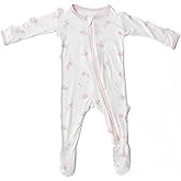 Bamboo Little Soft Baby Footie Pajamas, Baby Clothes, Newborn Sleepers, 95% Viscose and 5% Spandex, 0-24 Months