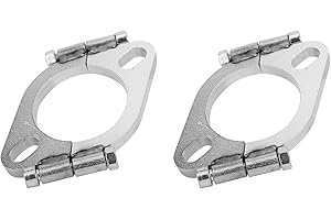 Exhaust Flange Replacement, Pack of 2 2.5in 63mm Steel Exhaust Flange Flat Oval Split Repair Flange Replacement Accessory Aut
