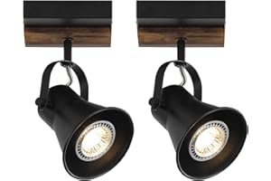 KEESFU Farmhouse Flush Mount Ceiling Spotlight, Single Track Lighting Pendant,Multi-Directional Adjustable Light Head, Spot Lights Indoor for Bedroom Living Room Hallway Kitchen(2 Pack)