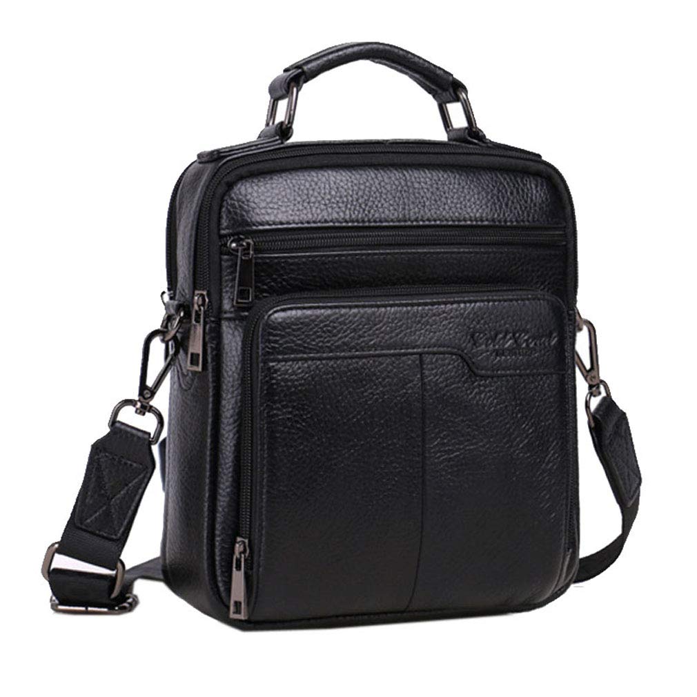 Xieben Leather Business Messenger Bag Vintage Sling Crossbody Pack for Men Women Outdoor Travel Hiking Phone Holder Holster Wallet Shoulder Chest Pouch Casual Daypack