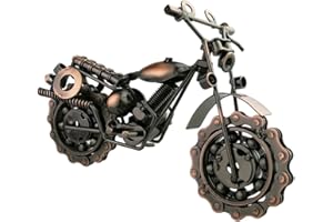 Winterworm Creative Retro Iron Art Motorcycle Model Metal Moto Collection Simple Modern Home Decor Ornaments for Motocycle Lovers (Cooper)
