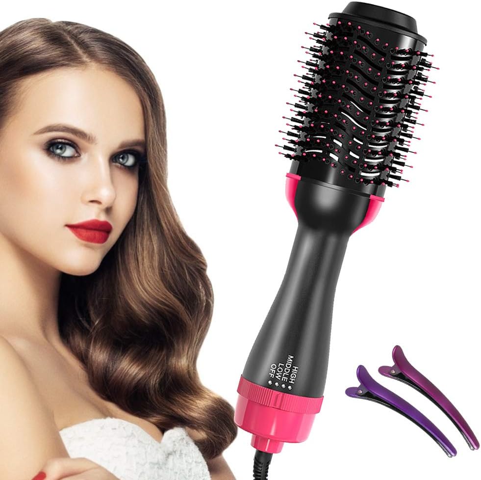 Hair Dryer & Volumizer,Negative Ion Hot Air Brush, Styling Hair Dryer Brush,Ceramic Electric Blow Dryer Brush for All Hair Types
