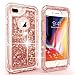 iPhone 8 Plus Case, iPhone 7 Plus Case, iPhone 6(S) Plus 5.5 Case, Modes Wireless 3D Glitter Sparkle Heavy Duty Quicksand Liquid Cover Shockproof Bumper Anti-Drop for IPhone 8 Plus (Rose Gold)