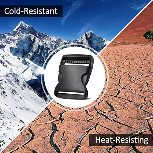 2 Inch Side Quick Release Plastic Buckles (12 Pack-Black)