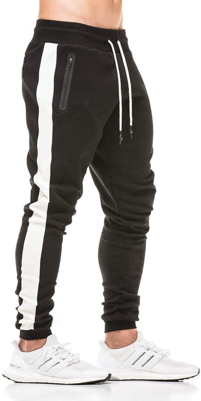 Amazon Tbmpoy ジョガーパンツ メンズ スポーツ トレーニング ロングパンツ スキニー フィットネス スウェットパンツ スリム ファスナー付き フィットネス トレーニング ロングパンツ 通販