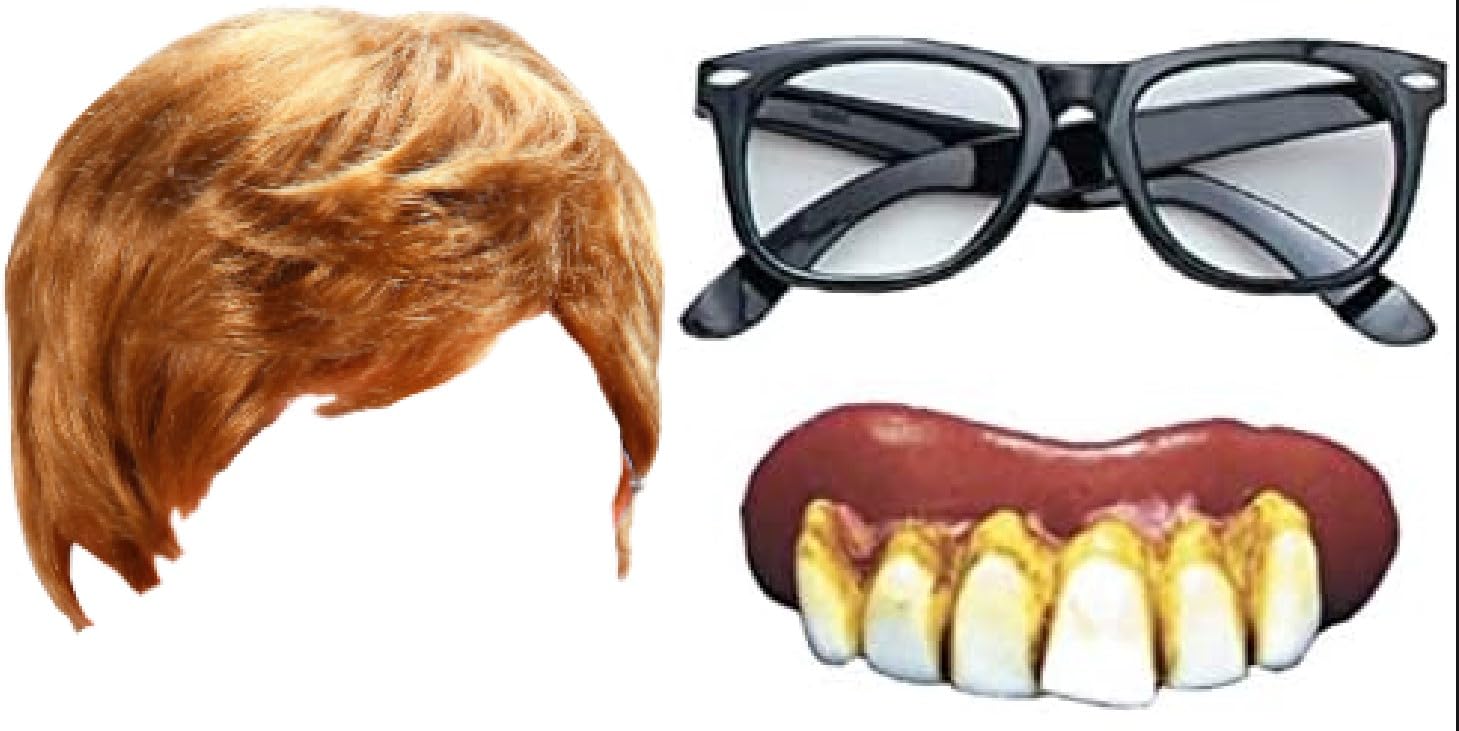 Mega_JumbleSale® Adult Austin Powers Spy Tv Gigolo Groovy Fancy Dress Accessory Kit 60's Groovy Baby Costume Austin Wig, Teeth & Glasses