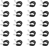 ALA HUGYEF Stainless Steel Rubber-Lined P Clips 8mm 20 Pcs Assorted