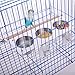 QBLEEV Bird Feeding 3 Cups Holder for Cage,Parrots Playgym Seed Food Water Dish,Play Stand Hanging Stainless Steel Perches Coop Bowls Feeder with Clamp,4.5 OZthumb 2
