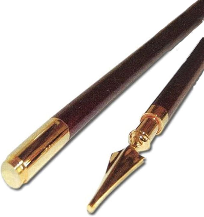 Ceremonial Flag Pole in wood and brass fittings. wooden flag pole 8ft