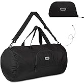 GOX Foldable Travel Bag Packable Tote Duffle Bag For Travel Spirit Airlines Personal Item Bag 18x14x8(Black)