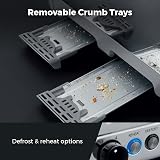Tower Sera 4 Slice Toaster 1800W Grey with 6 Browning Levels Defrost Reheat view 4