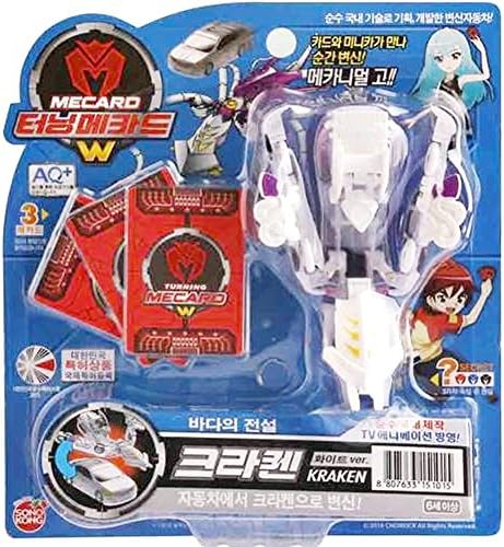 Turning Mecard W Transforming Robot Car Toy Mecarnimal Korea Sonokong (Kraken White)