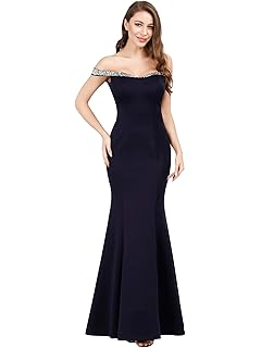 Ever-Pretty Sin Tirantes Sirena Vestido de Noche Lentejuela para Mujer 07941