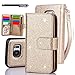 Galaxy S7 Case, TabPow 10 Card Slot - [ID Slot] Wallet Folio PU Leather Case Cover with Detachable Magnetic Hard Case for Samsung Galaxy S7 Case, Glitter Gold