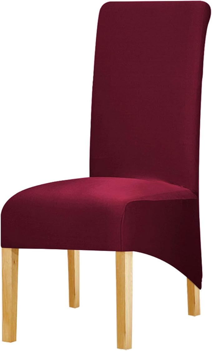 Leorate Large Size High back Thin Fabric Stretch Chair Cover for Dining
