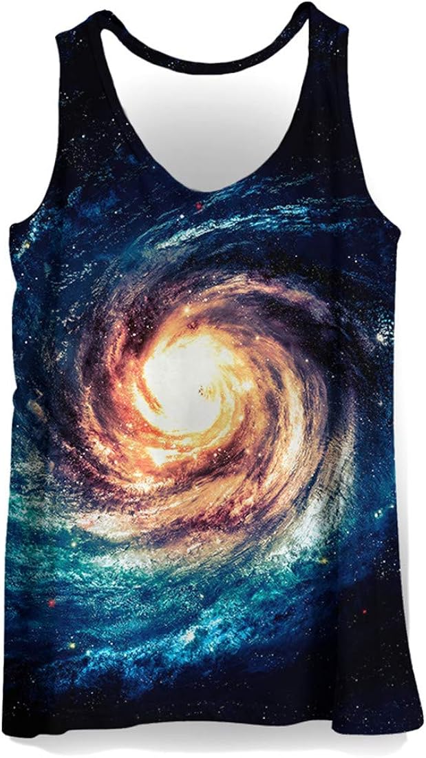 Men's 3D Printed Tie Dye Creative Funny Sleeveless Tank Top Shirts: Clothing
